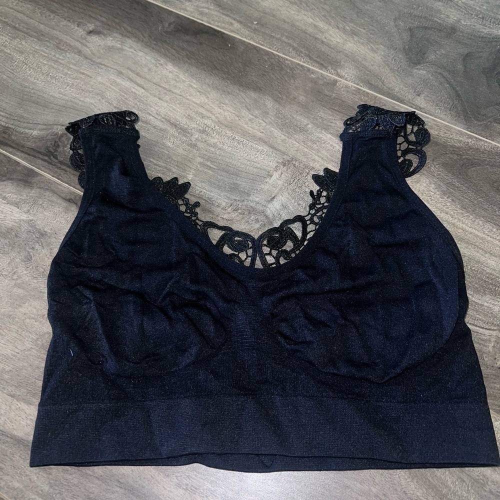 Black Racerback Lace Bralette Size Medium